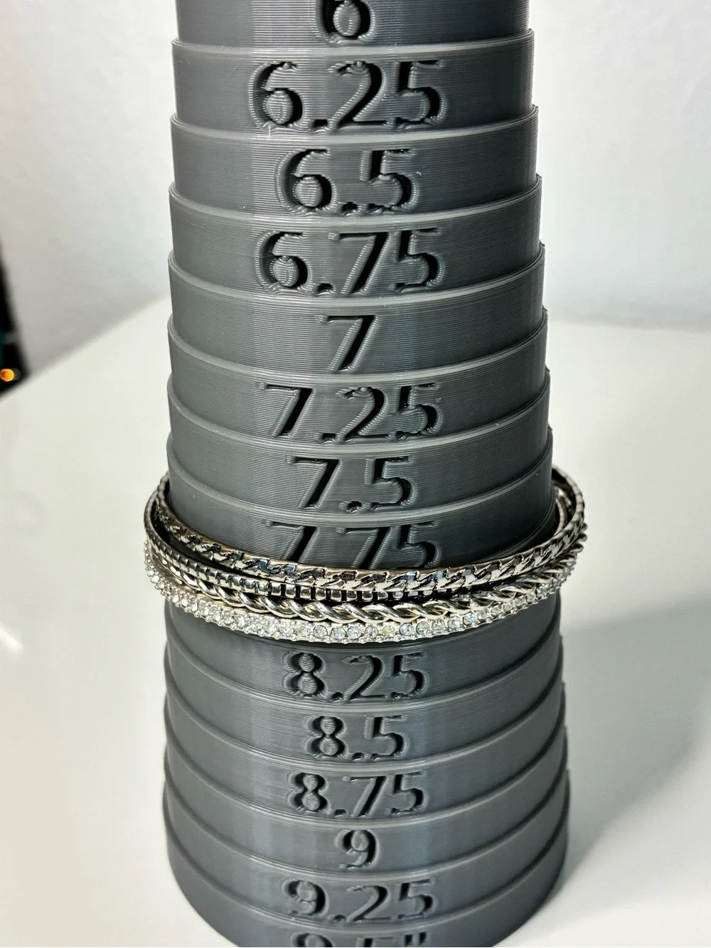 Silver Pearl & Crystal Stretch Bracelet with Stackable Bangle Set Lot of 5